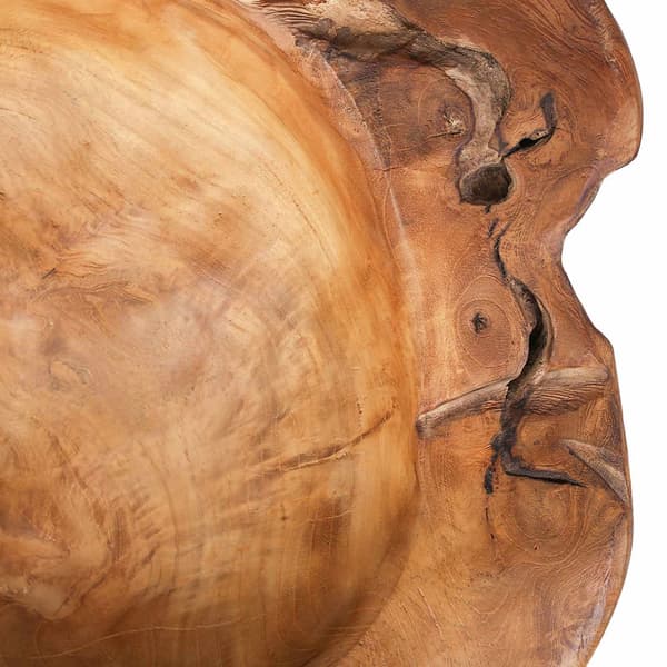 Fruktskål JEPARA Ø 40 cm Massivt teakträ Rund Teakbrun
