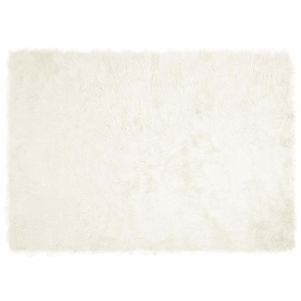 Fuskfäll matta TAFALLA Vit 140 x 200 cm Polyester