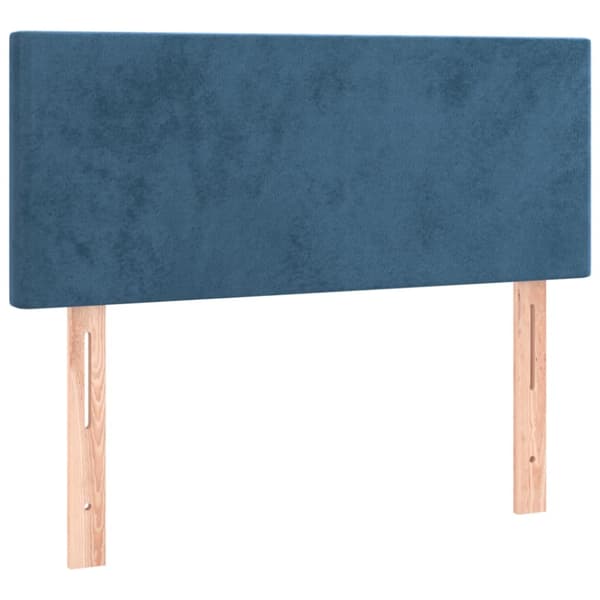 Ramsäng med madrass mörkblå 100x200 cm sammet