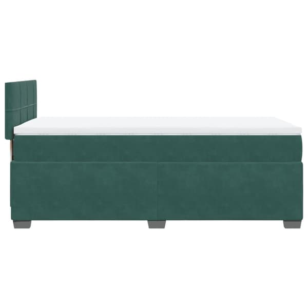 Ramsäng med madrass mörkgrön 80x200 cm sammet