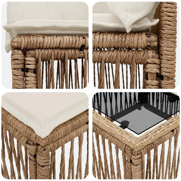 Trädgårdsoffset 6 pcs Beige konstrotting