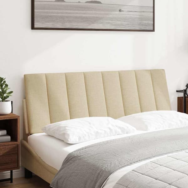 Headboard Cushion "Hanko" Cream 140 cm Fabric