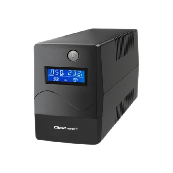 Qoltec Monolith - UPS - 480 Watt - 850 VA Svart