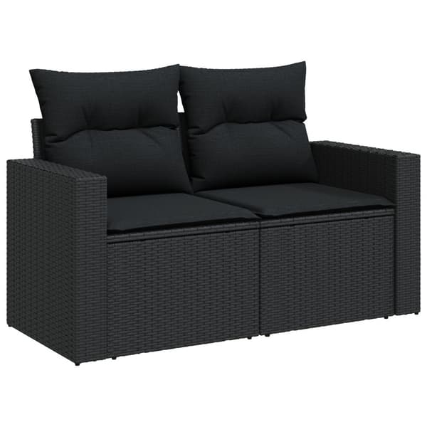 Trädgårdsoffset 8 pcs Svart konstrotting