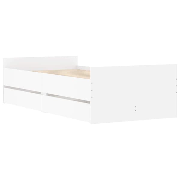 Sängram med förvaring Vit 80 x 200 cm Konstruerat trä