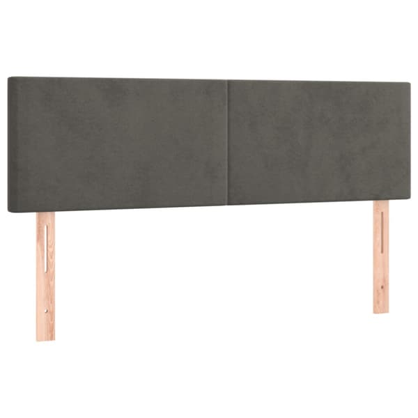 Sänggavlar mörkgrå 144x5x78/88 cm sammet