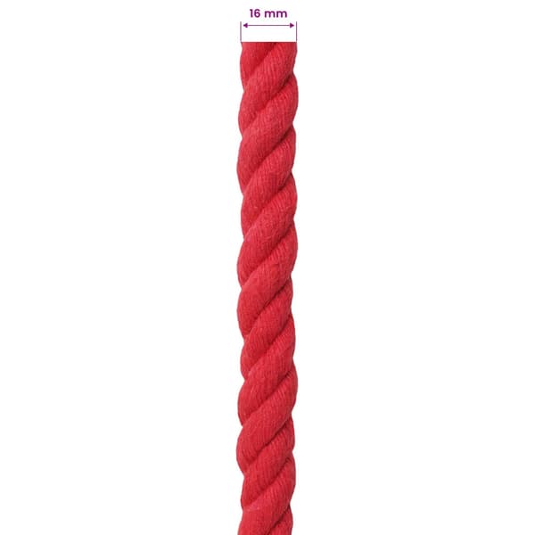 Rep Röd 1,6 x 1,6 x 5000 cm Bomull