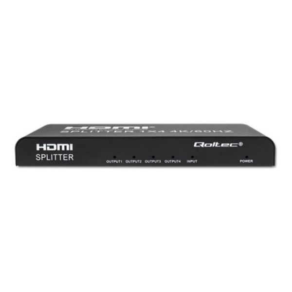 Qoltec - video/audiosplitter - aktiv, hög stabilitet - 4 portar