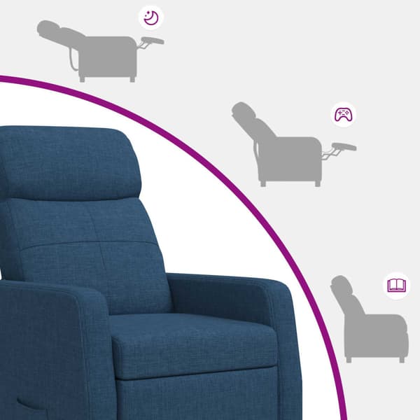 Recliner Blå Tyg