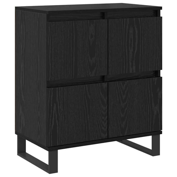 Sideboard 2 pcs Svart Ek 60 x 35 x 70 cm