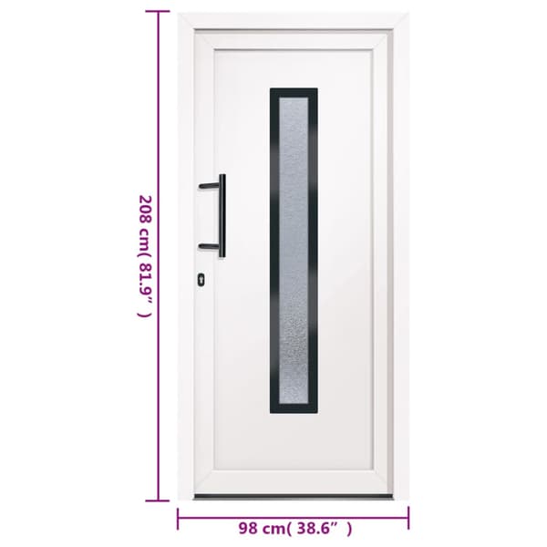 Ytterdörr vit 98x208 cm PVC