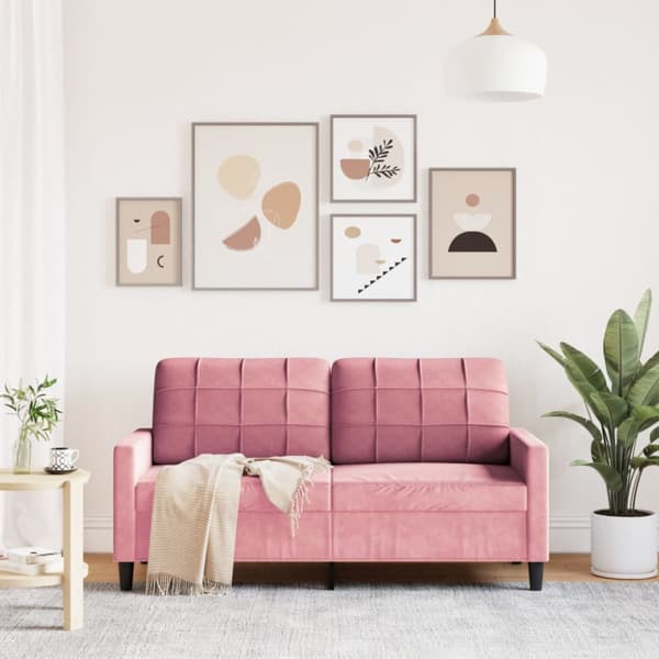 Soffa 2-sits rosa 140 cm sammet