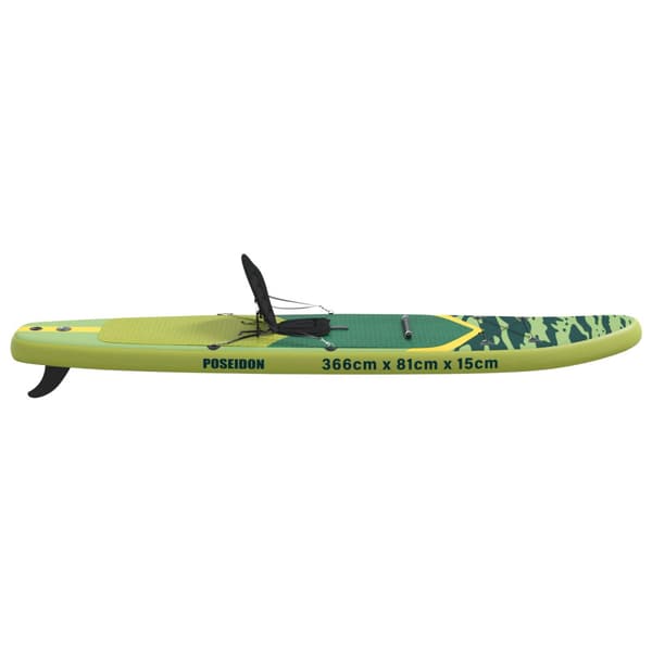 SUP-bräda med sits 2-i-1 POSEIDON 366 x 81 x 15 cm Grön för