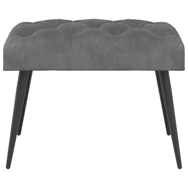 Bänk med knappar Mörkgrå 60 x 40 x 45 cm Sammet