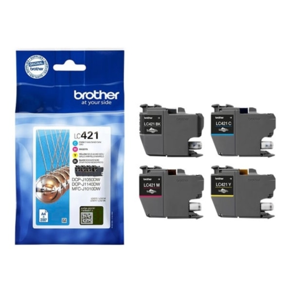 Brother LC421 - 4-pack - svart, gul, cyan, magenta - original - bläckpatron