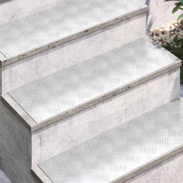 Trappsteg Rektangulär 2 pcs Silver 75 x 25 cm Aluminium
