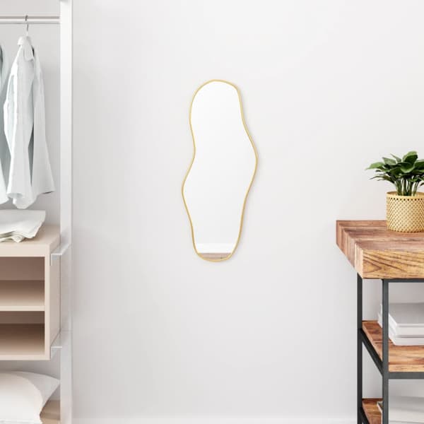 Väggspegel guld 60x25 cm
