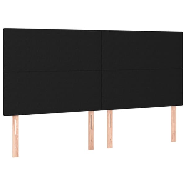 Ramsäng med madrass svart 200x200 cm tyg
