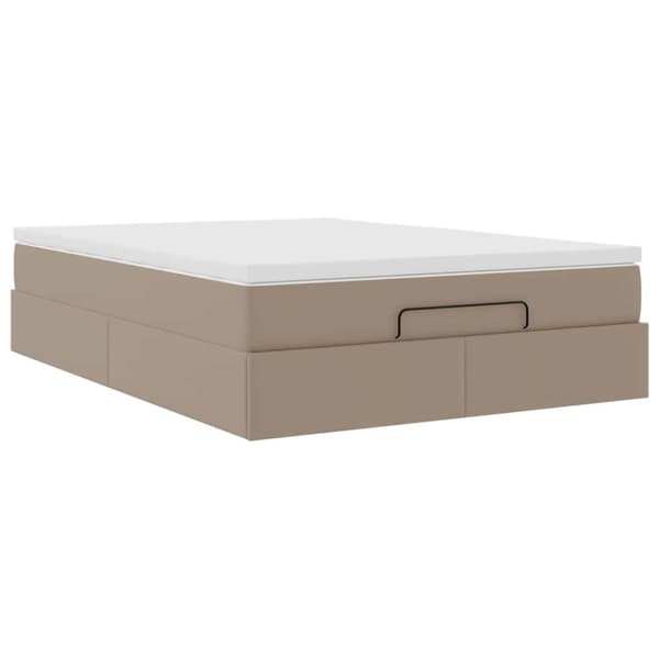 Ottoman sängram med madrass cappuccino 140x190 cm konstläder