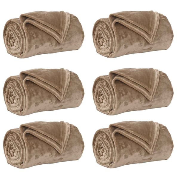 Filtar 6 pcs Kamel 130 x 150 cm Fleece