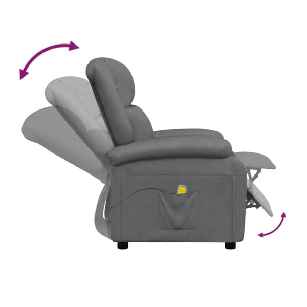 Massagefåtölj grå konstläder