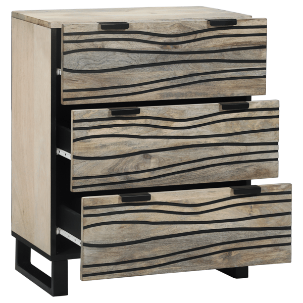 Sideboard med låda Vit 60 x 33.5 x 75 cm Massivt Mangoträ