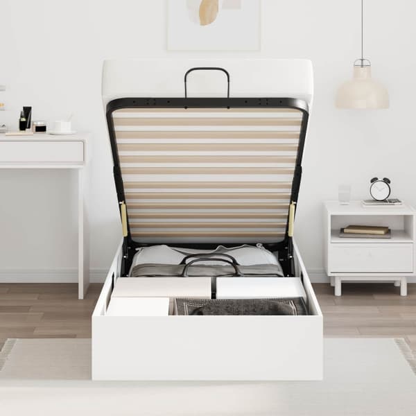 Ottoman Sängram Vit 193 x 90 x 25 cm Konstruerat trä