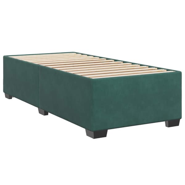 Boxspring säng med madrass och LED Mörkgrön 100 x 200 cm Sammet