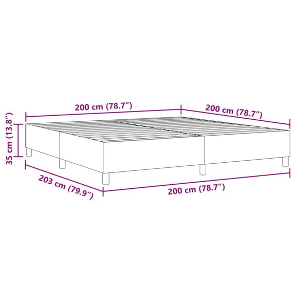 Plattform sängram Blå 200 x 200 cm Kordread tyg