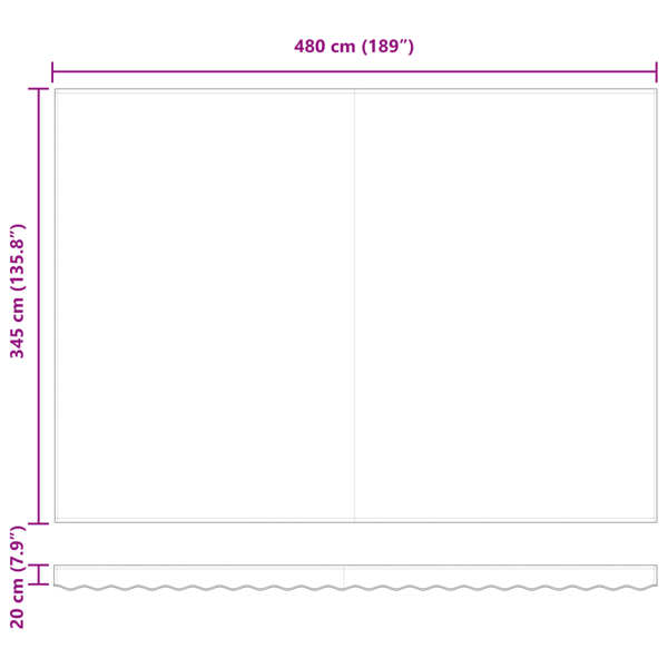 Markisväv Vit 480 x 345 cm Polyester