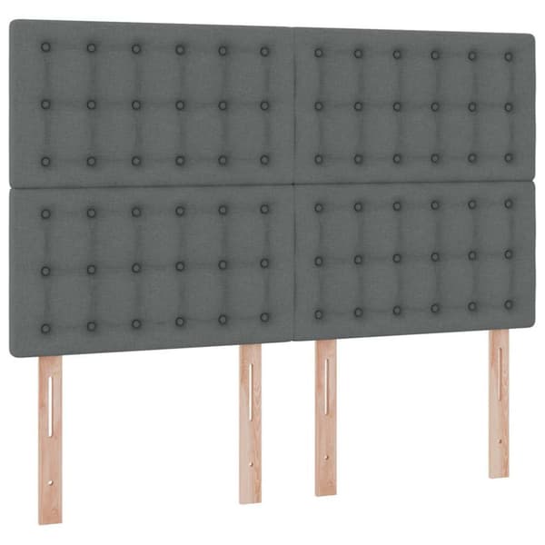 Förvaringssäng med LED med led Mörkgrå 140 x 190 cm Polyester