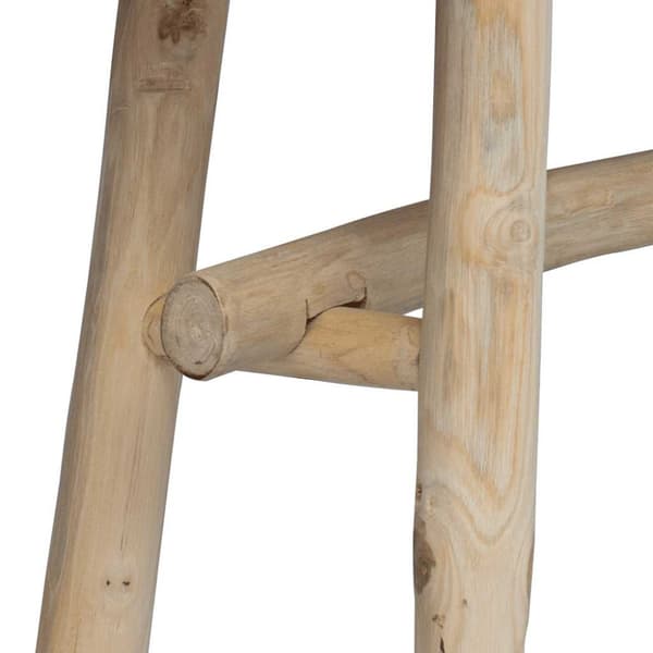 Bänk getskinnsläder teak