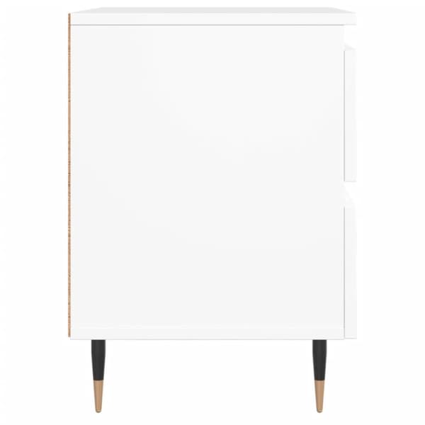 Sängbord vit 40x35x50 cm konstruerat trä