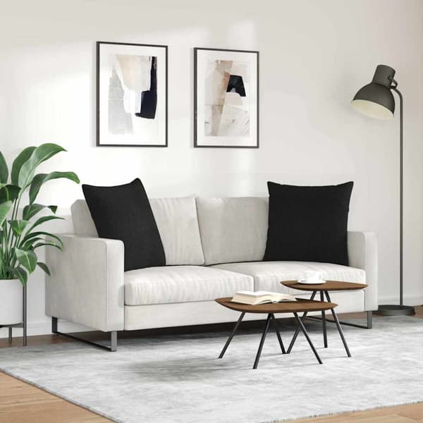 Sofakuddar 2 pcs Svart 80 x 80 cm tyg