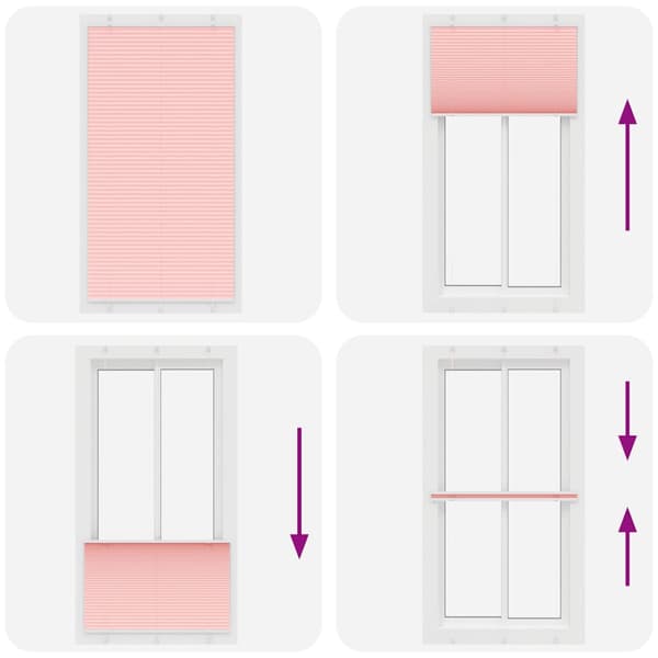 Plisserad persienn rosa 110x200 cm tyg bredd 109,4cm polyester