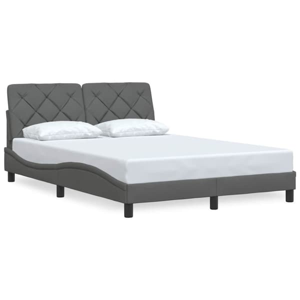 Bed Frame without Mattress Dark Grey 120x200 cm Fabric