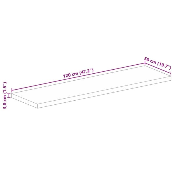 Bordsskiva 120x50x3,8 cm rektangulär massiv akacia