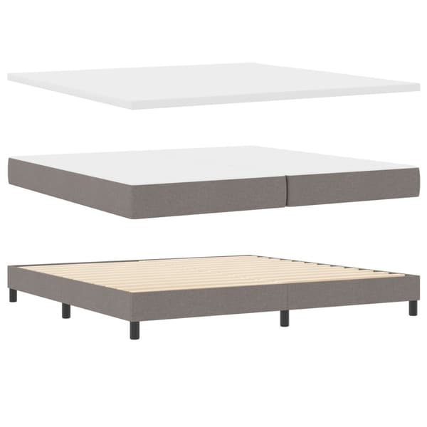 Bäddfjäder med huvudgavel Taupe 200 x 200 cm tyg