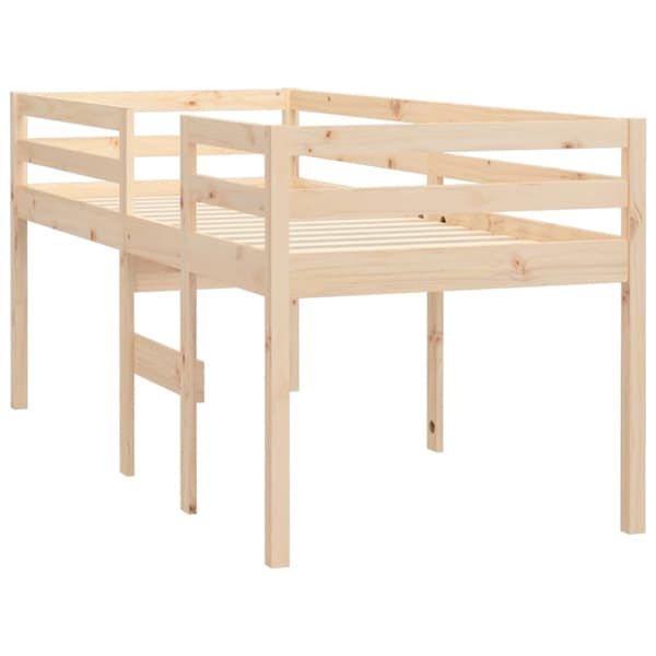 Hög säng 75x190 cm massiv furu