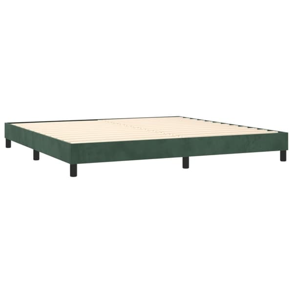 Ramsäng med madrass mörkgrön 200x200 cm sammet