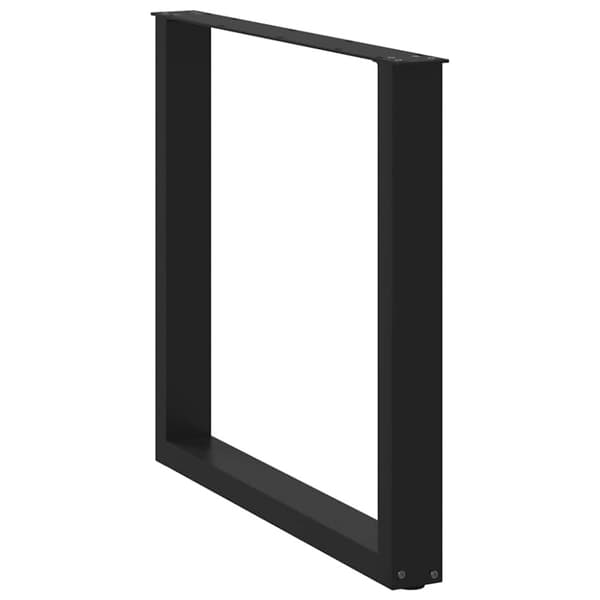 Matbordsben U-formade 2 st svarta 80x(72-73) cm stål