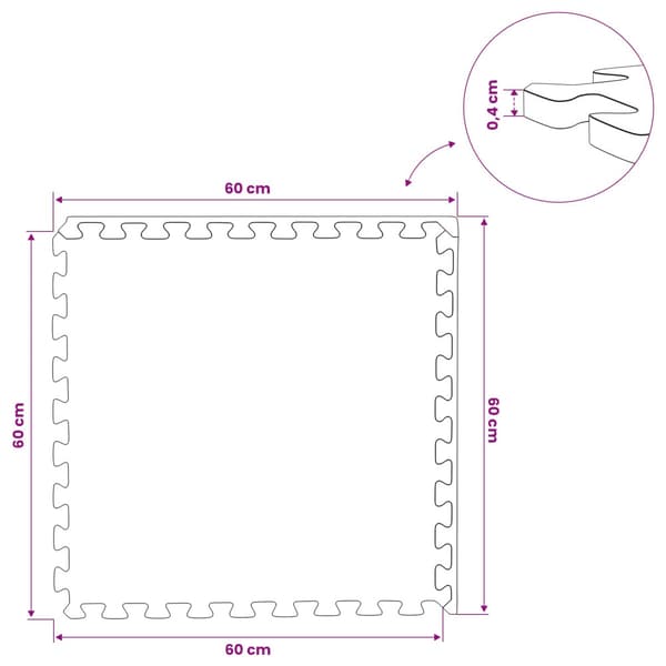 Golvmatta 40 pcs Blå 14,4 m² EVA-skum