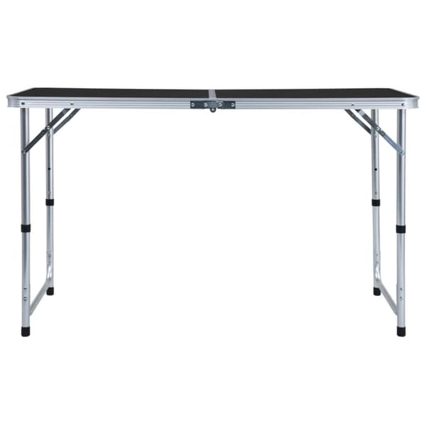 Hopfällbart campingbord grå aluminium 120x60 cm