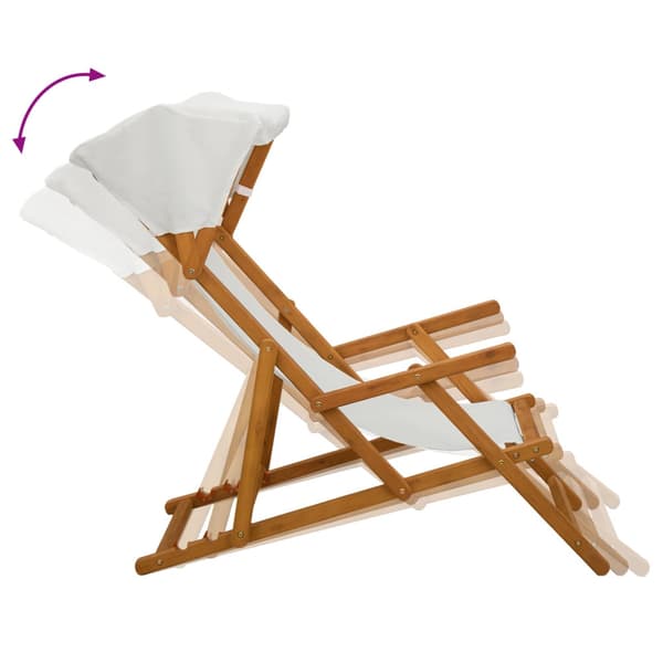 Deck Chair 4 st 3 Position Massiv Eukalyptus Trä Gräddvit