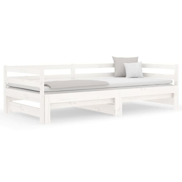 Dagbädd utdragbar utan madrass vit 80x200 cm