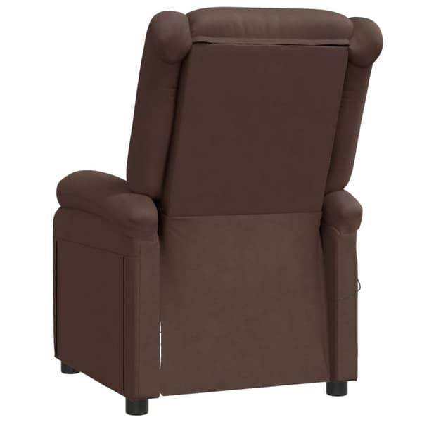 Massagefåtölj brun konstläder