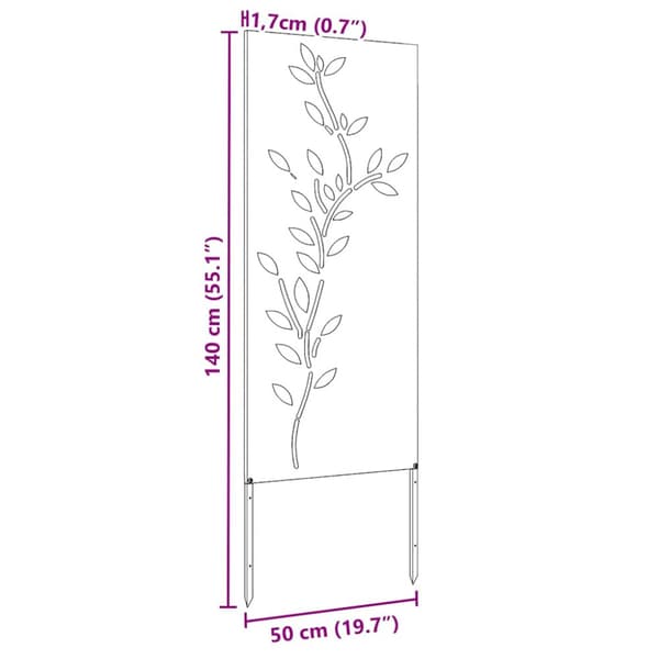 Trädgårds integritetsskärm Silver 50 x 140 cm Rostfritt stål