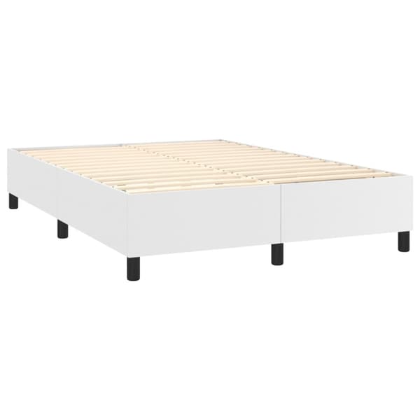 Boxspring-sängram vit 140x200 cm konstläder