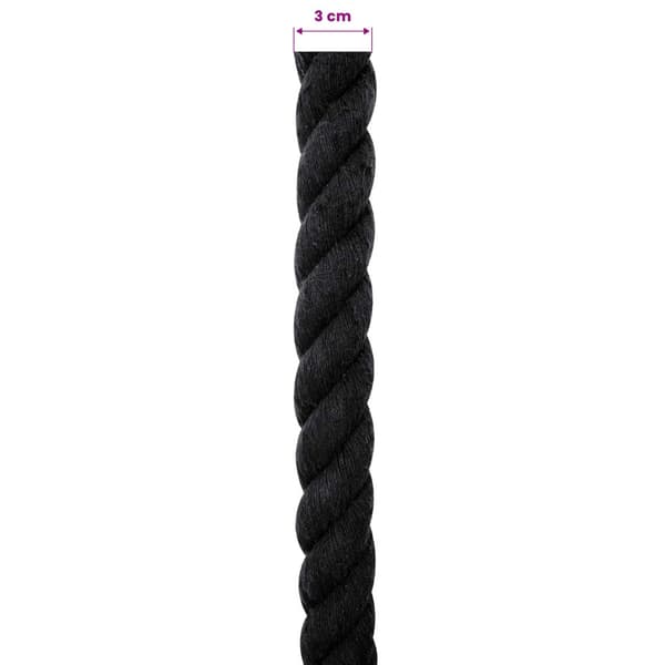 Rep Svart 3 x 3 x 1000 cm Bomull