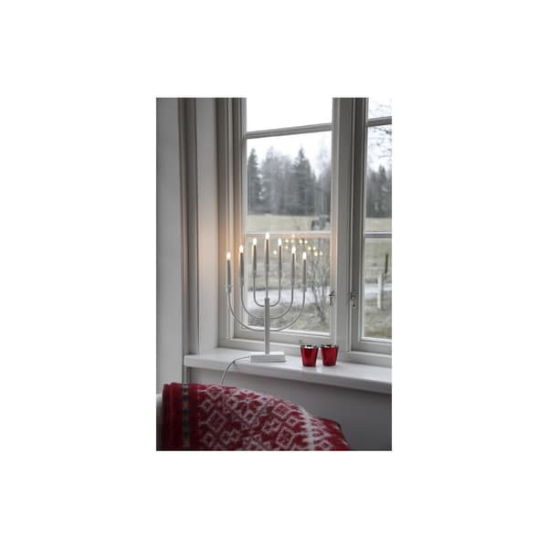 Elljusstake 7 ljus 31x47cm metall vit